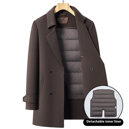 Double-sided Wool Overcoat Men's Mid-length Suit Collar Woolen Coat - Bluesky Trading