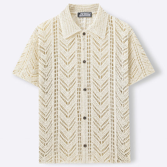 Men's European And American Style Openwork Crocheted Sweater - Bluesky Trading