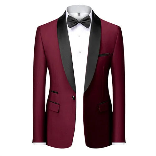 Men Skinny Terno Masculino, Formal Slim Fit Tuxedo Prom Suit / Male Groom Wedding Blazers High Quality Dress Jacket Coat