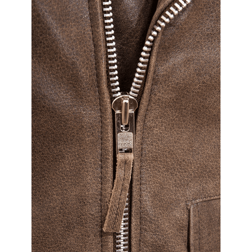 BLOUSON EN CUIR MARRON ANTIQUE POUR HOMME BALLSTON