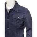 MEN BLUE SUEDE TRUCKER JACKET BARKER