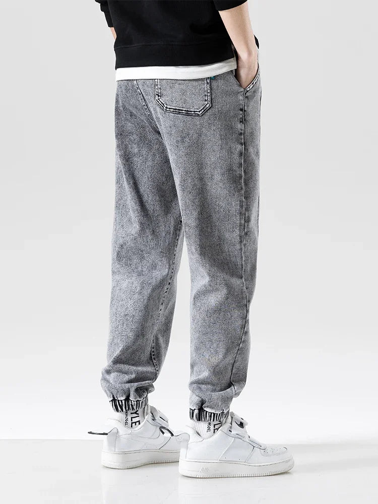 Spring Summer Black Blue Baggy Jeans Men Streetwear Denim Joggers Casual Cotton Harem Pants Jean Trousers Plus Size 6XL 7XL 8XL