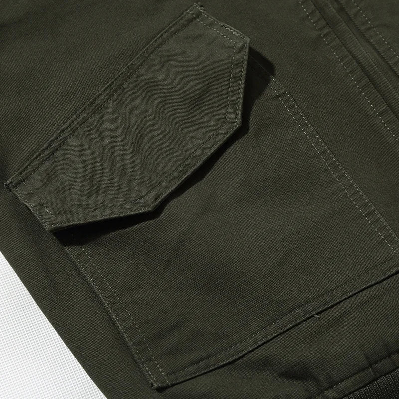 Men's Air Force One Work Jacket Casual Wear Resistant Spring Autumn Outerwear Zipper Closure Long Sleeve Cotton Jacket