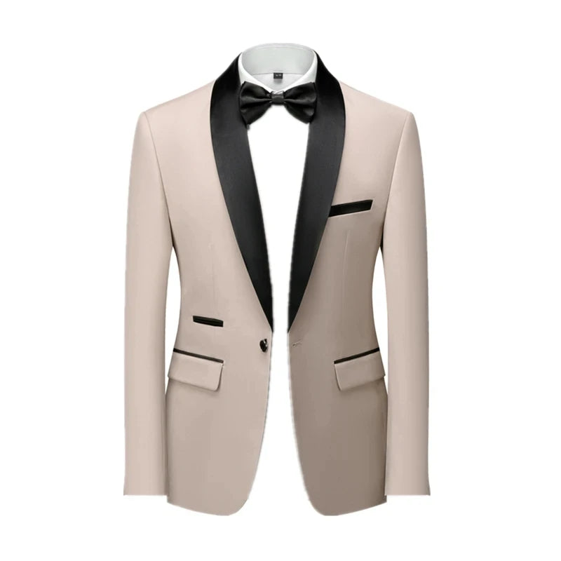 Ensemble costume-cravate skinny pour homme, smoking moulant de bal / blazer de mariage pour homme, veste de soirée de haute qualité