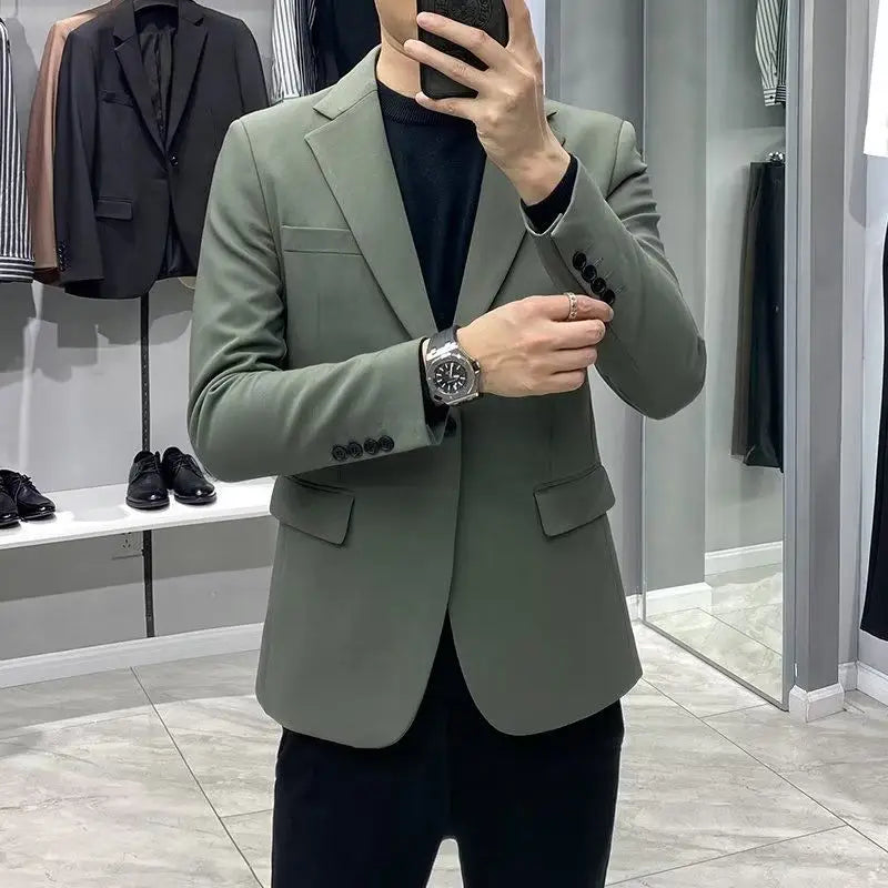 Blazer Homme Habillé d'Affaires Vestes de Costume Grande Taille Manteau Noir Vintage Été Classique Mode 2024 Nouveau Costume Masculin