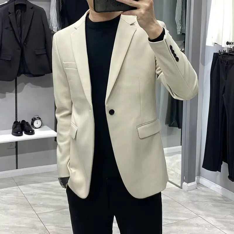 Blazer Homme Habillé d'Affaires Vestes de Costume Grande Taille Manteau Noir Vintage Été Classique Mode 2024 Nouveau Costume Masculin
