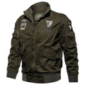 Retro Bomber Jackets Men Autumn Spring Embroidery Airplane Pilot Cargo Jackets Male Stand Collar  Embroidery Tactical Coats