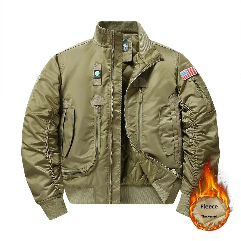 Autumn/Winter New Cotton Thickened Work Uniform Air Force Loose Fit Plus Size Casual Jacket Baseball Uniform Flight Attendant