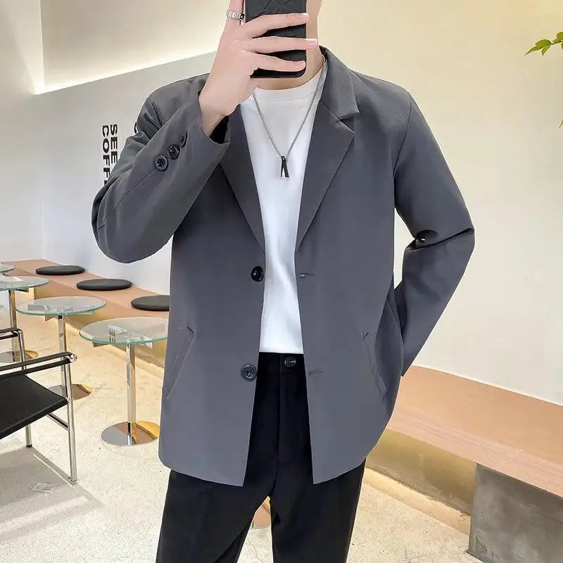 Blazer Homme Habillé d'Affaires Vestes de Costume Grande Taille Manteau Noir Vintage Été Classique Mode 2024 Nouveau Costume Masculin
