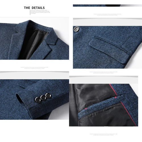 Blazer décontracté d'affaires pour hommes marque BROWON Printemps et Automne Couleur unie Col rabattu Blazer Costume Blazer de mariage homme 2025