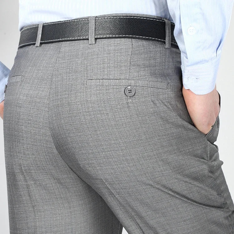 Grande Taille 29-56 Été 2023 Pantalon de Costume Noir Infroissable Vêtements Homme Ample Double Plissé Classique Pantalon Habillé