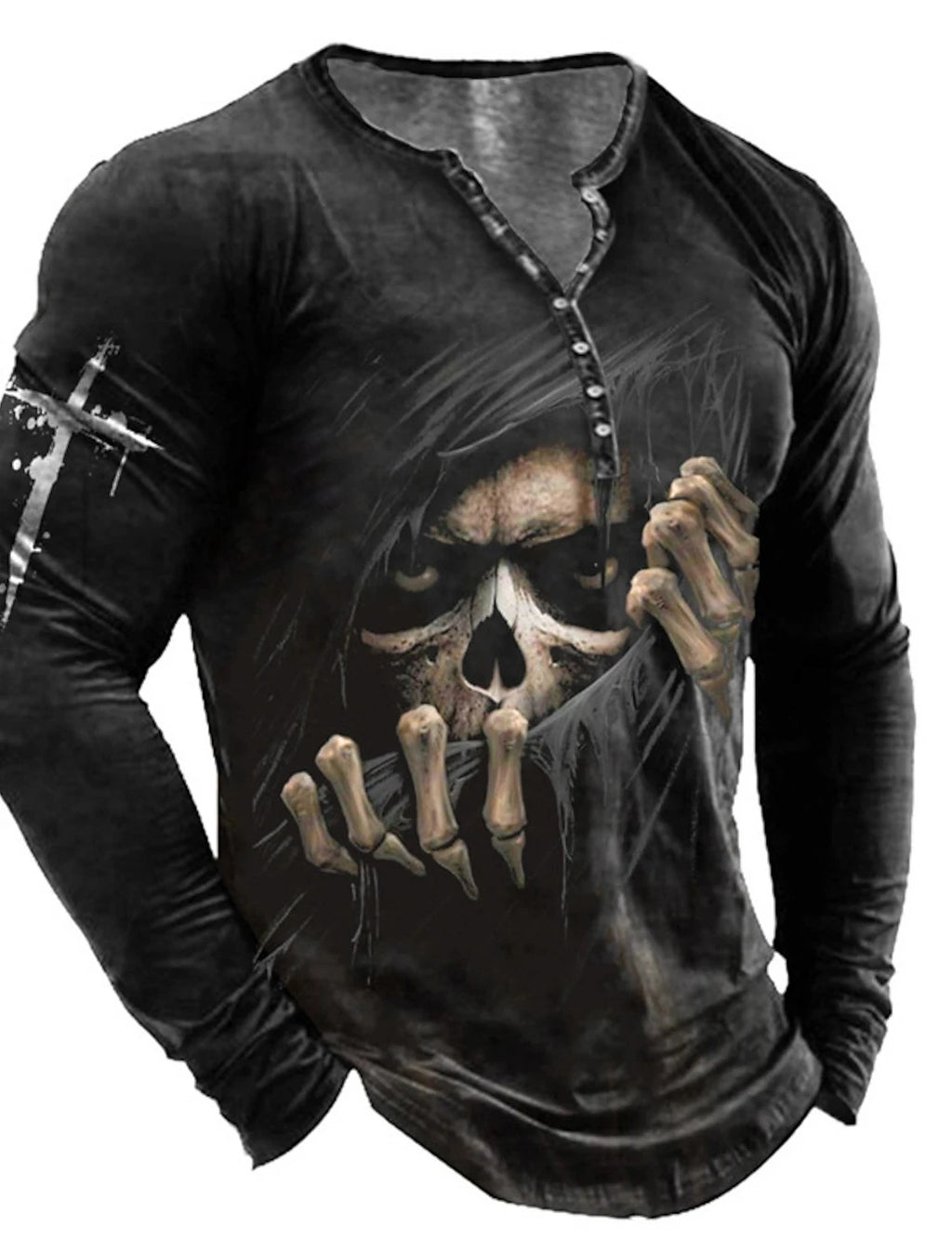 Men's Henry Shirt Graphic Viking Henry Clothing 3D Printed Outdoor Casual Long Sleeve Button Print Fashion Designer Fashionretro