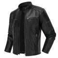 Men's Natural Leather Jacket First Layer Calfskin Stand Collar Motorcycle Jacket Retro Brown Cowhide Jacket Men‘s Biker Clothes