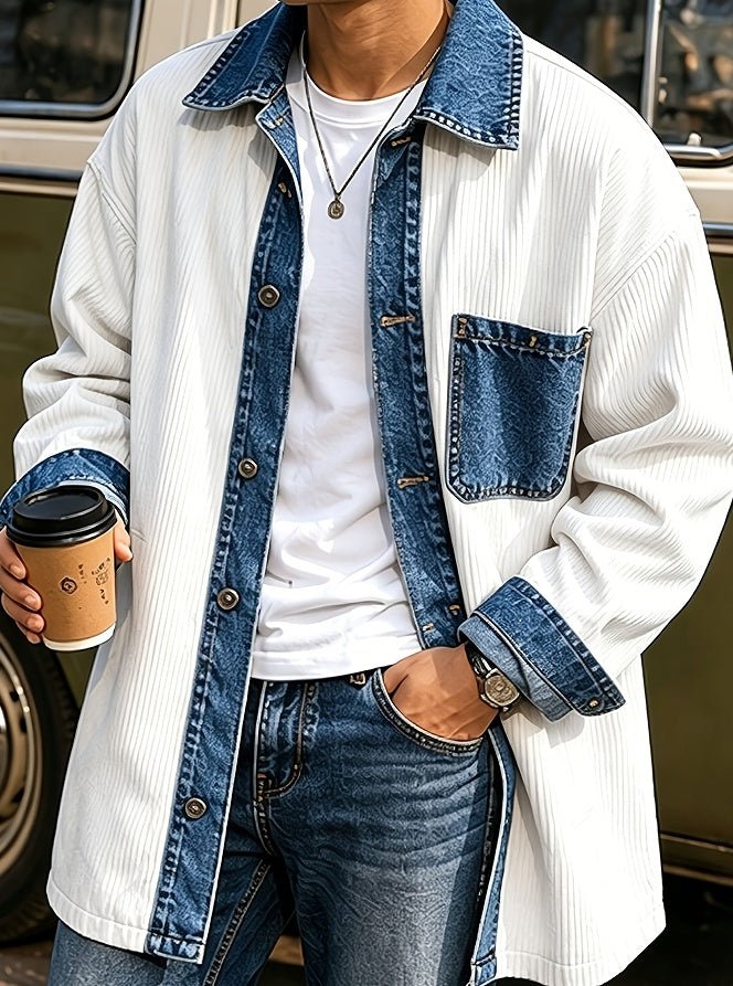 Design-inspired Denim Patch Lapel Coat - Bluesky Trading