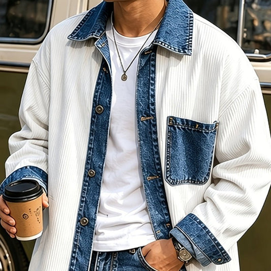 Design-inspired Denim Patch Lapel Coat - Bluesky Trading