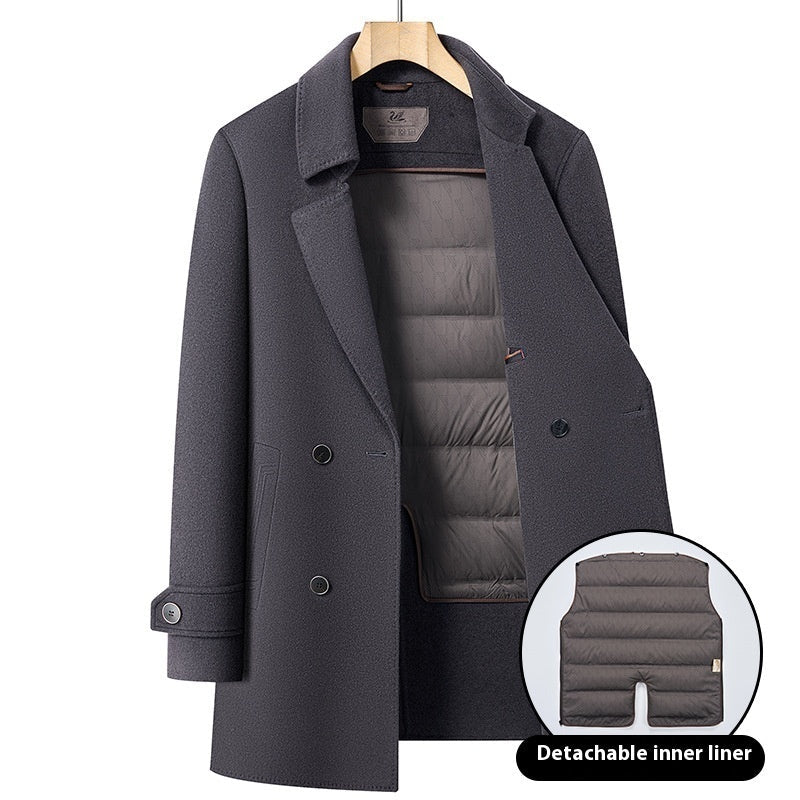 Double-sided Wool Overcoat Men's Mid-length Suit Collar Woolen Coat - Bluesky Trading