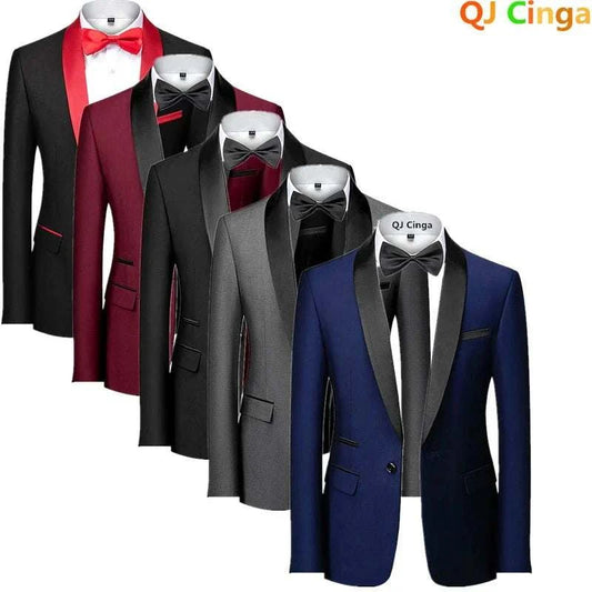 men skinny terno masculino formal slim fit tuxedo prom suit male groom wedding blazer jacket coat on mannequin
