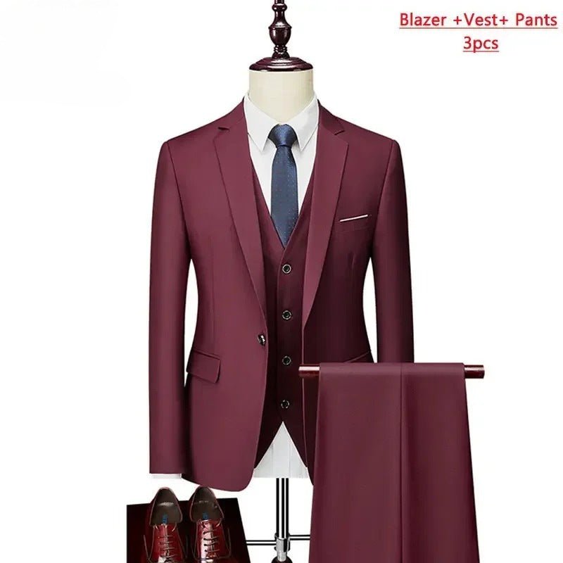 Men's Business Casual Suit Three Piece Set - Bluesky Trading