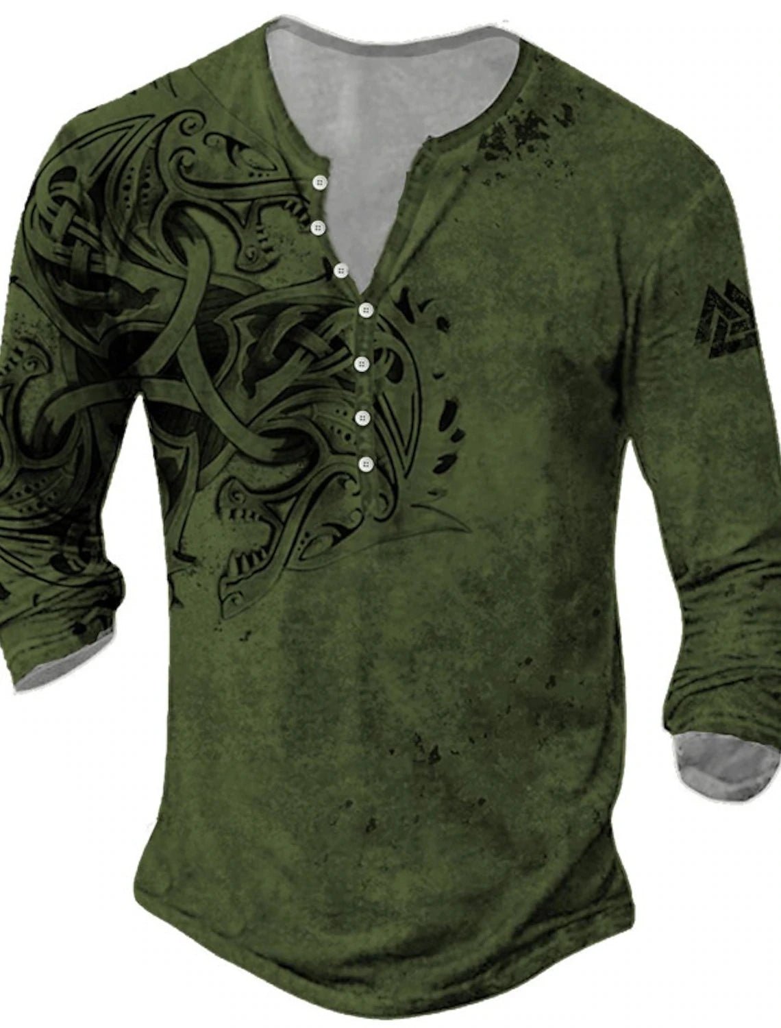 Men's Henry Shirt Graphic Viking Henry Clothing 3D Printed Outdoor Casual Long Sleeve Button Print Fashion Designer Fashionretro - Bluesky Trading